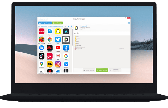 Interface CopyTrans Apps
