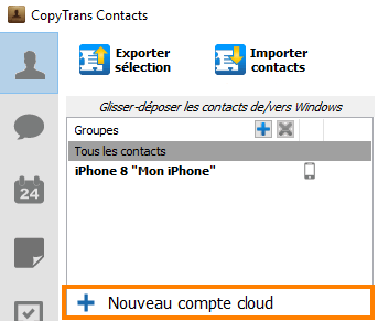 Connecter compte iCloud avec CopyTrans Contacts