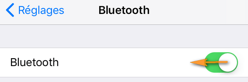 La désactivation de Bluetooth dans les réglages