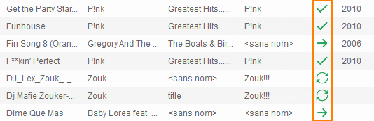 Les chansons à synchroniser avec iTunes