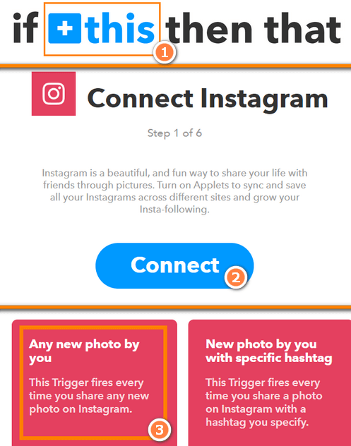 Connecter son Instagram au IFTTT