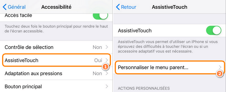 Personnaliser Assistive Touch