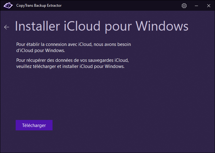 Installer iCloud pour Windows