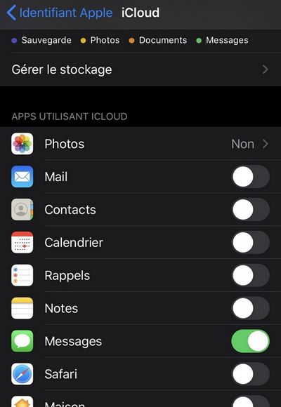 Apps qui sont stockes dans iCloud
