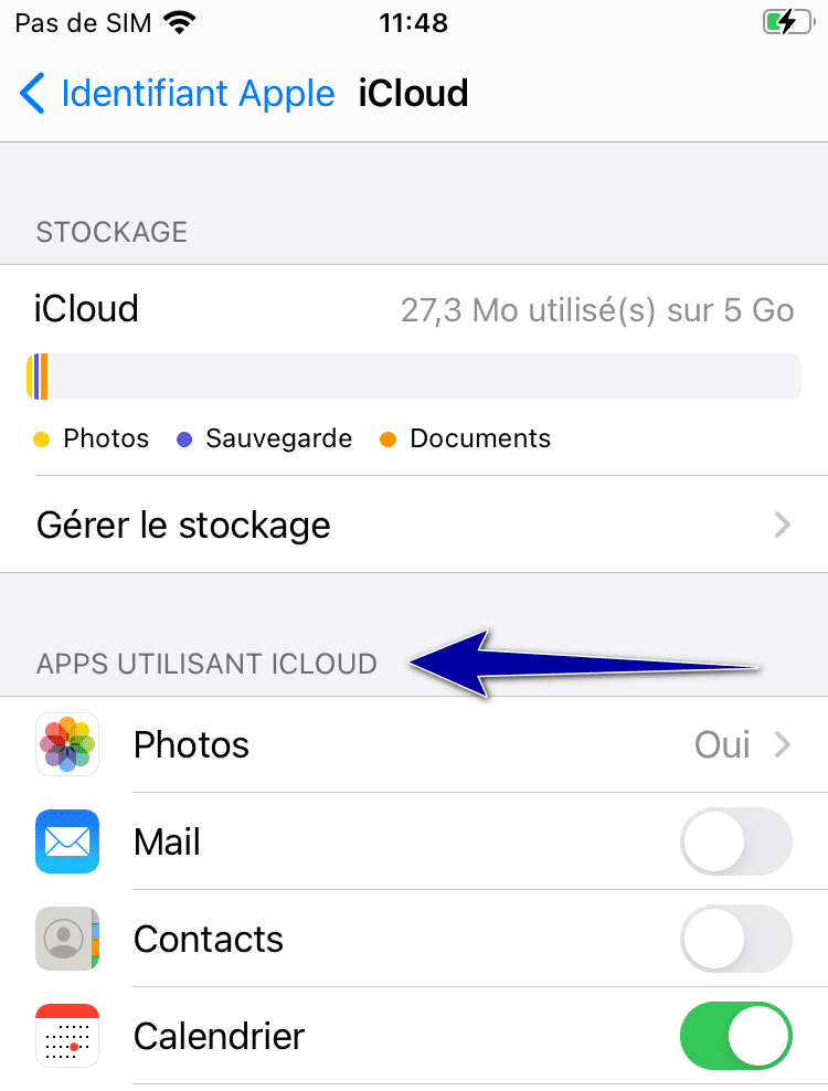 applications stockées dans iCloud