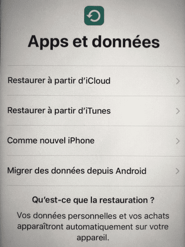 Restaurer iPhone à partir cloud