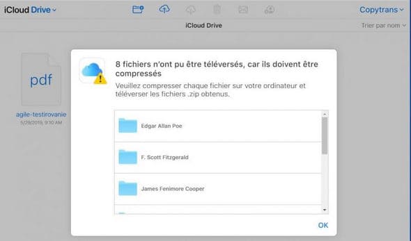 mettre les fichiers sur iCloud Drive