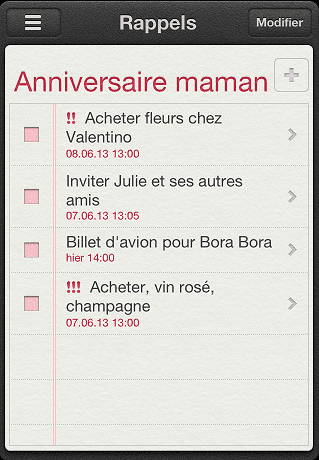 supprimer rappels iPhone