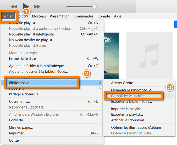 fusionner bibliothèque iTunes