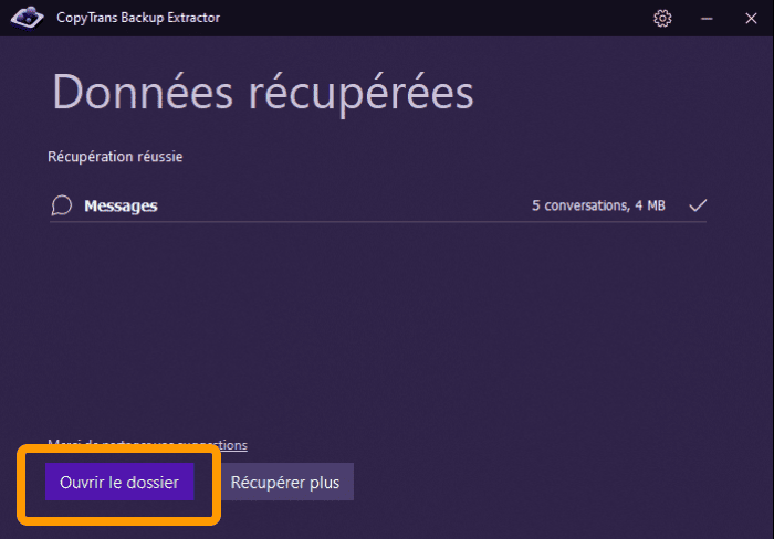 Retrouvez vos messages supprimés sur le PC
