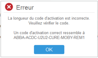 Message d'erreur de frappe