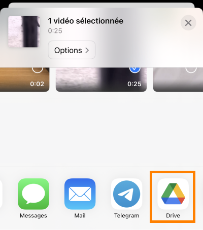 Envoyer une vidéo iPhone sur un PC via Google Drive