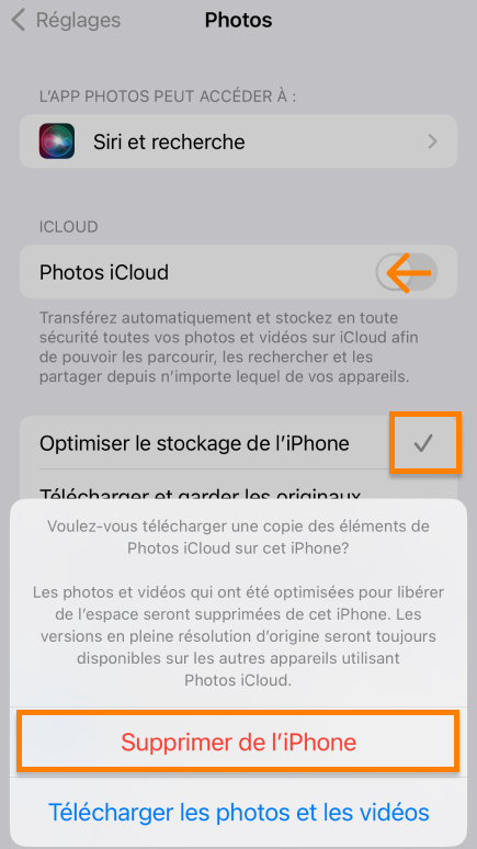 supprimer photo iphone mais conserver sur icloud