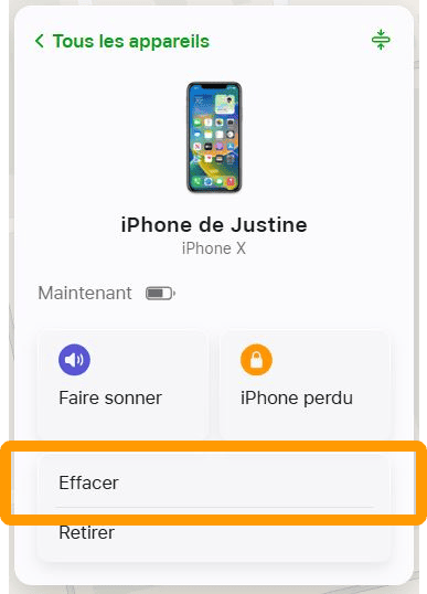 Effacer l'iPhone à distance