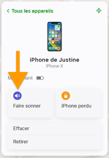 Faire sonner son iPhone perdu