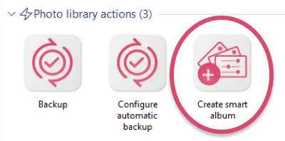 Cliquez sur Create smart album pour créer un album intelligent dans CopyTrans Studio