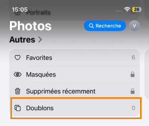 supprimer doublon photo iPhone