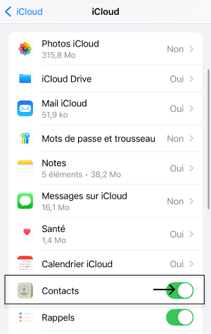 recuperer contact icloud