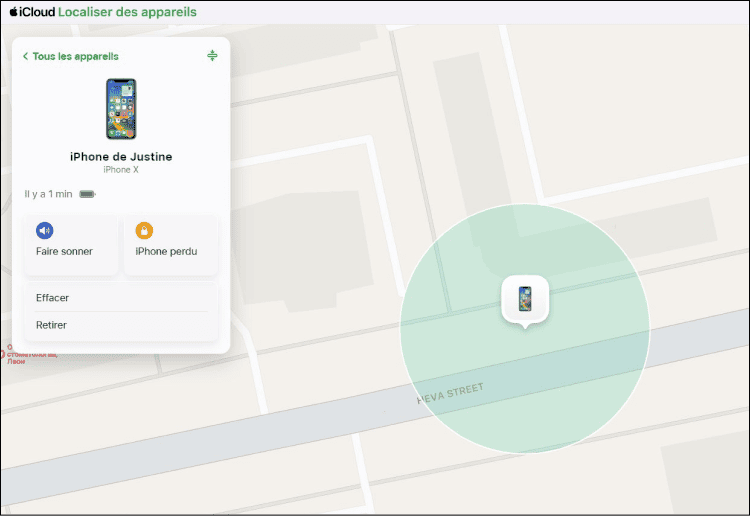 Localiser mon iPhone sur une carte
