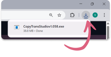 Lancer l'installateur CopyTrans Studio depuis le navigateur