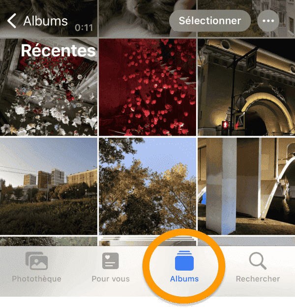 Afficher les albums depuis Photos sous iOS 16