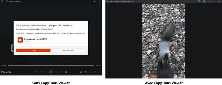 Lire une vidéo iPhone sur un PC Windows