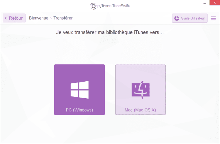 Transférer la bibliothèque iTunes vers Windows