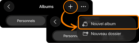 Créer un album sur un iPhone sous iOS 26