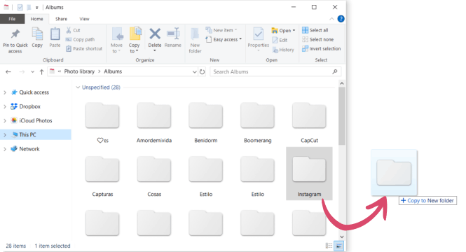 Télécharger ses photos Instagram sur PC
