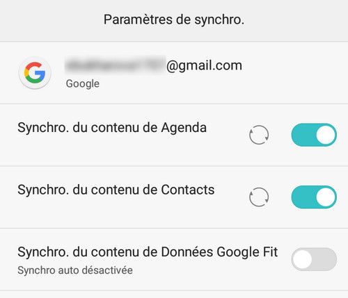 synchronisation avec gmail depuis android
