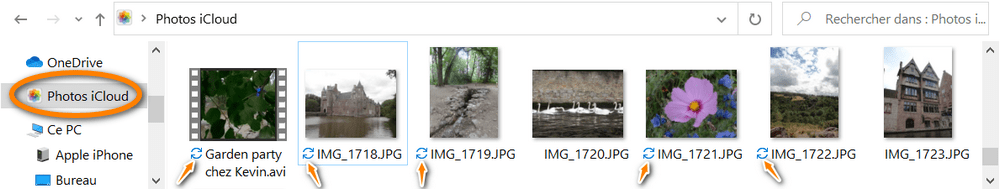 Chargement de photos en cours dans iCloud pour Windows