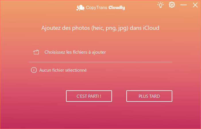Ajouter des photos iCloud via CopyTrans Cloudly