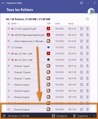 supprimer fichiers iPhone ou iPad