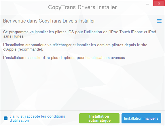 corriger erreur 4013 avec CopyTrans Drivers Installer