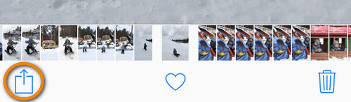 Pour partager une Live Photo appuyez sur le symbole Envoyer
