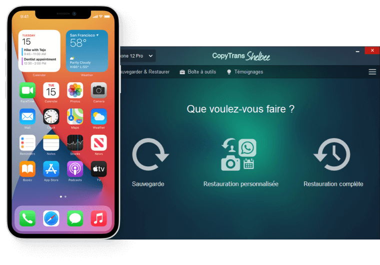 copytrans shelbee pour iphone