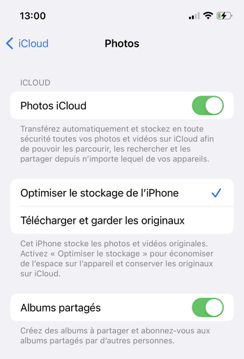 sauvegarder photos dans iCloud
