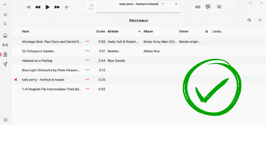 Morceaux dans Apple Music pour Windows