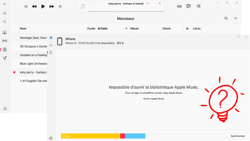 Impossible d'ouvrir la bibliothèque Apple Music sur Windows