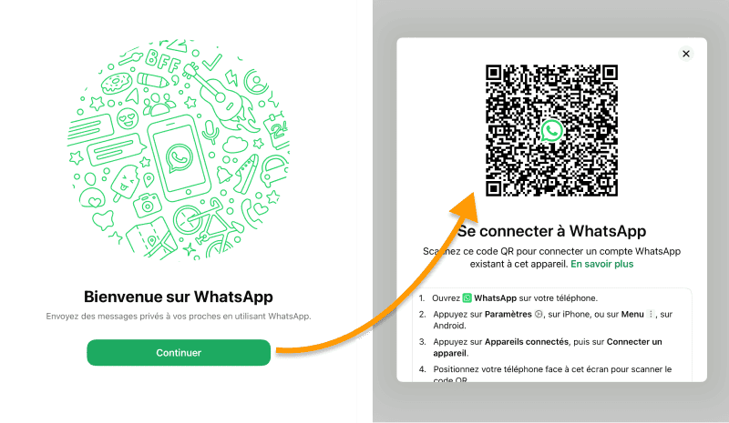 Installez WhatsApp sur tablette Apple via le QR code