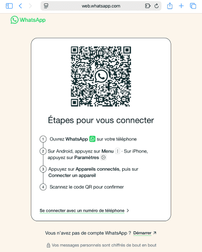 Ouvrez WhatsApp Web dans l'application Safari sur iPad