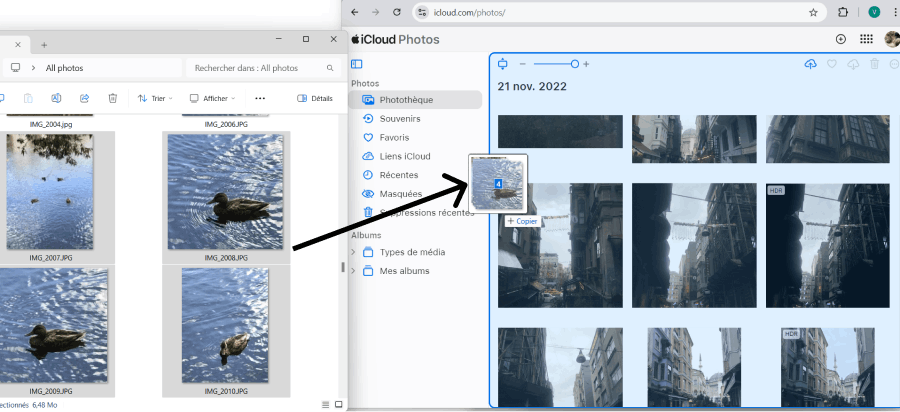 Comment transférer ses photos sur iCloud sur un PC via icloud.com ?