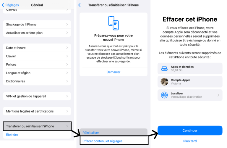 COMMENT TRANSF RER APPLICATION ANDROID VERS IPHONE visual data 6