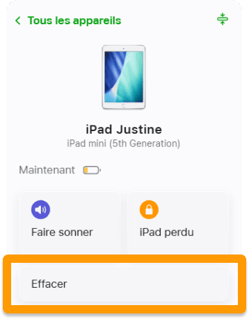 Effacer votre iPad depuis localiser pour le débloquer et le réinitialiser