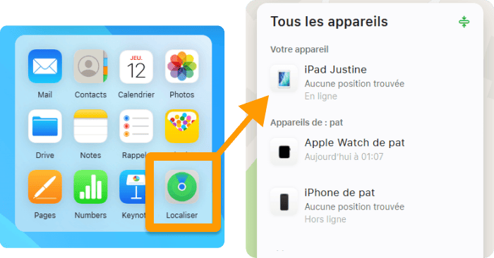 Localiser votre iPad dans iCloud