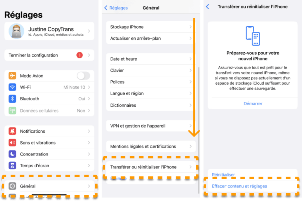 Vider et réinitialiser son iPhone pour le vendre | CopyTrans