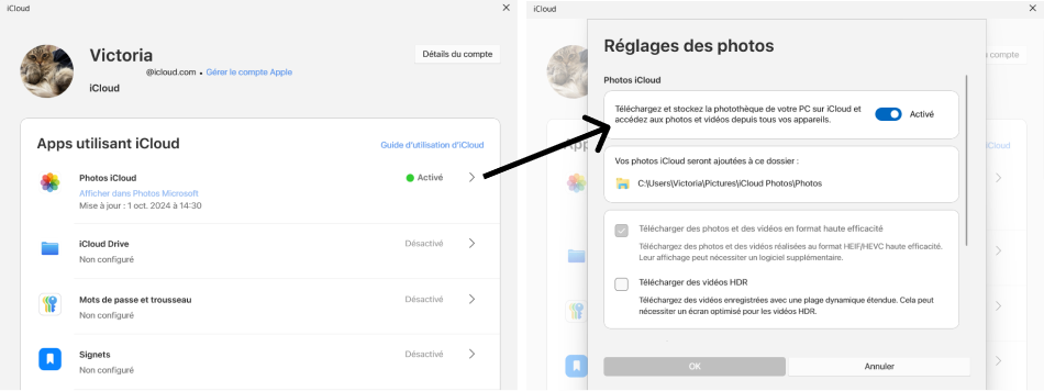 Activer Photos iCloud sous Windows 11