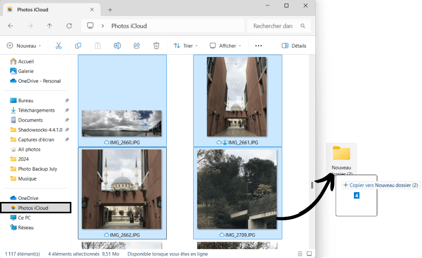 Copier photos de iCloud pour Windows vers PC