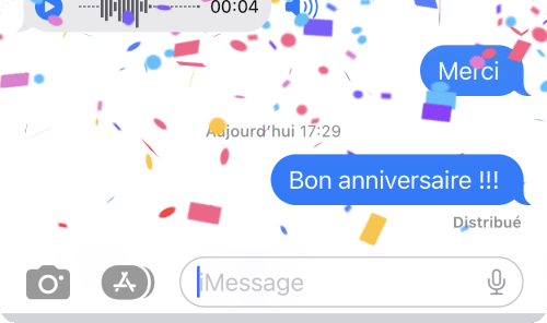 iMessage avec effets
