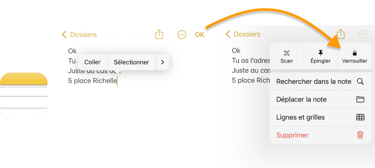 Pour mettre un code sur vos messages iPhone, copiez les dans l'application Notes
